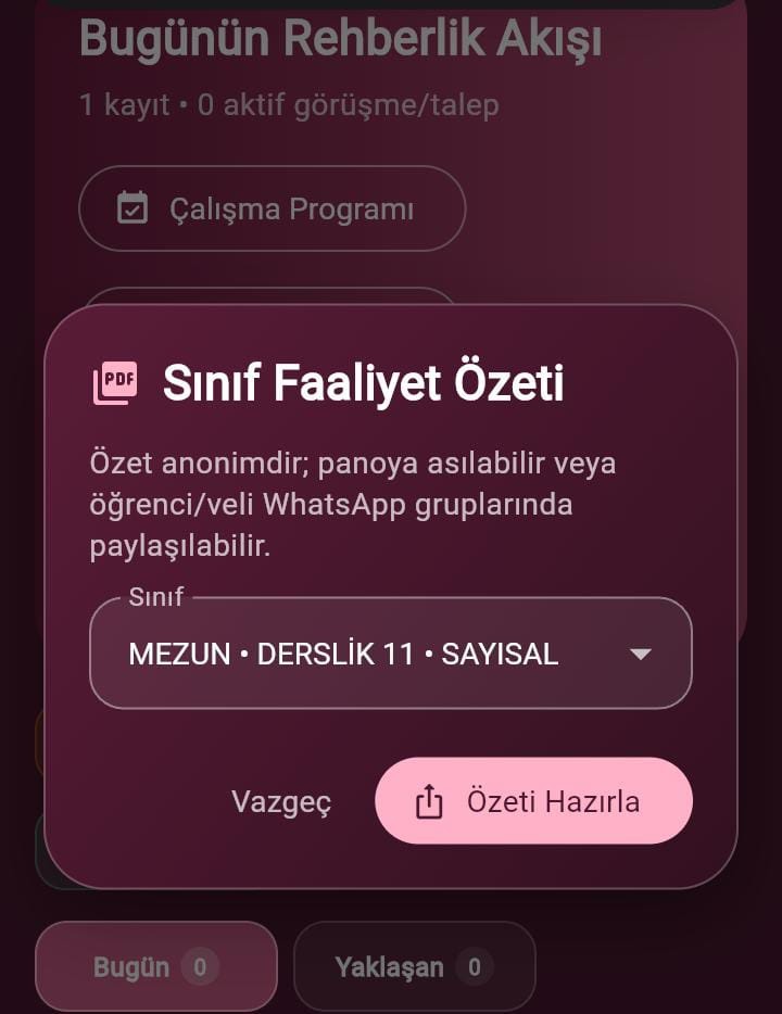 Faaliyet özeti hazırlama