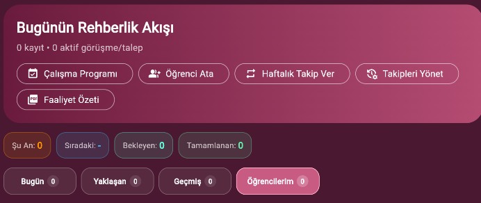 Bugünün rehberlik akışı
